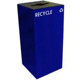 WITT GeoCube Square Recycling Receptacle w/ Combo Opening - 32 gallon, Blue